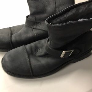 Fur lined engineer boot